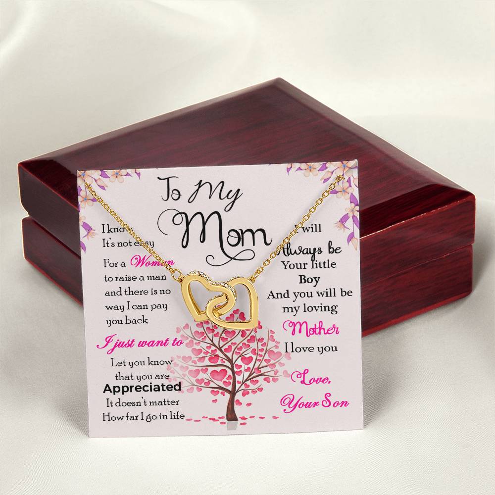 Mom Son Hearts Interlocking Hearts Necklace