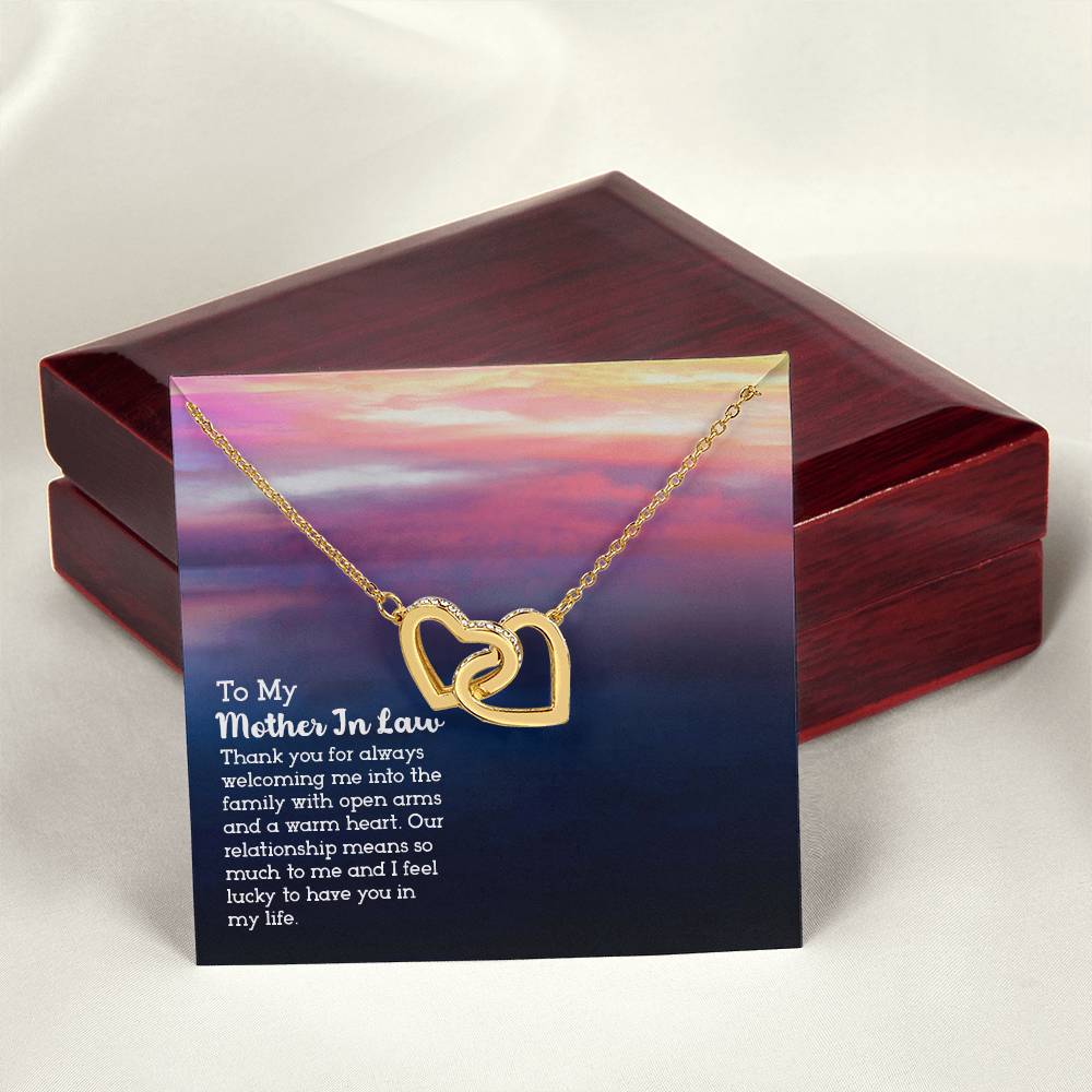 To My Mother-In-Law - Interlocking Hearts Necklace
