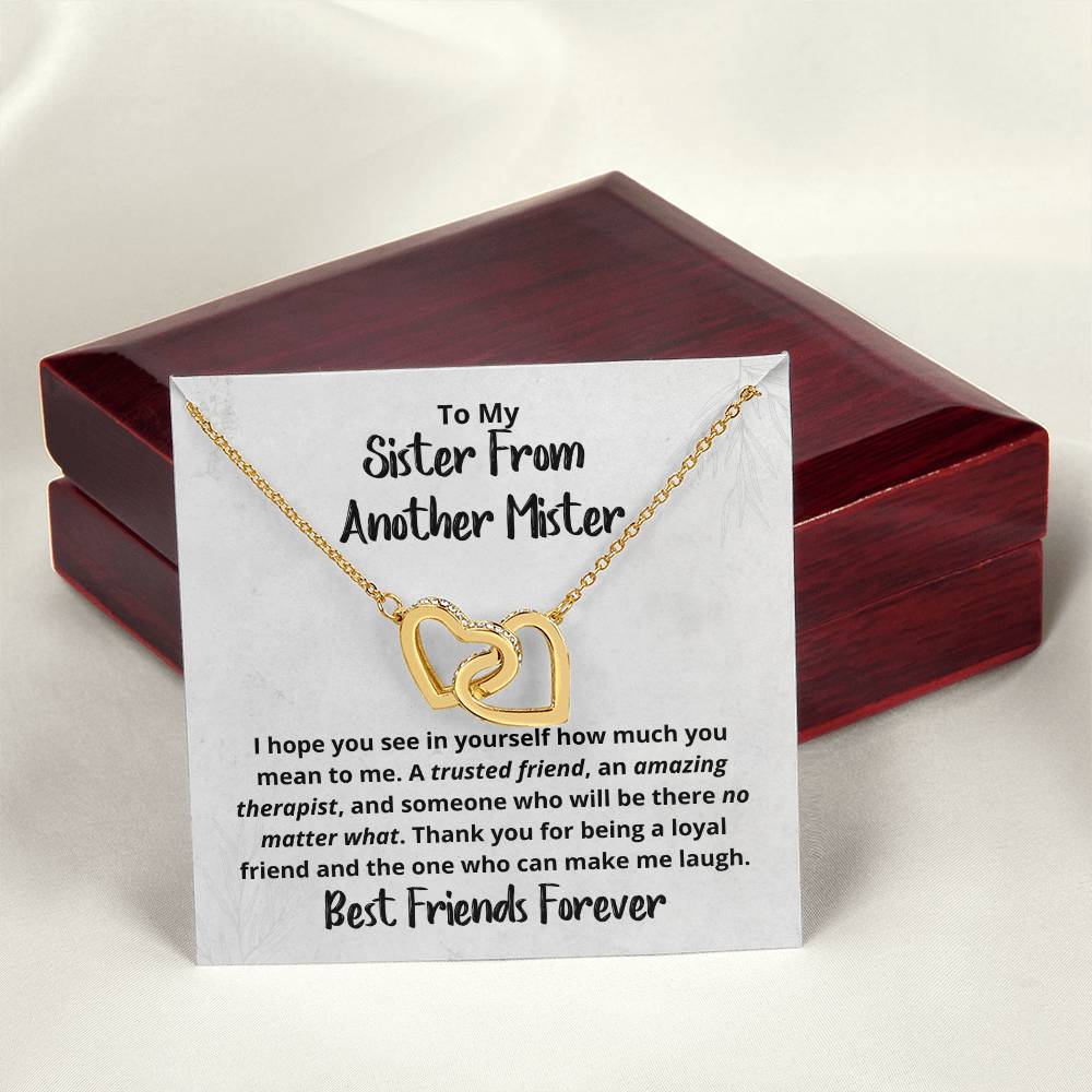 Sister From Another Mister Necklace Interlocking Hearts Necklace