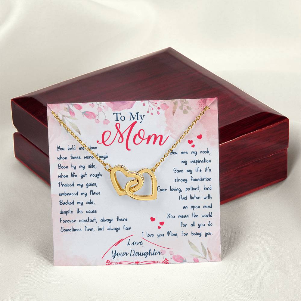 Interlocking Hearts Daughter To Mom You Held Me Close When Times Were Tough Interlocking Hearts Necklace