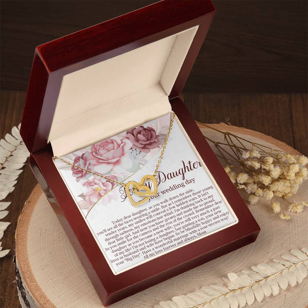 Daughter On Wedding Day Gift Daughter Wedding Gift From Mom And Dad Daughter Interlocking Hearts Necklace Gift From Parents Wedding Gift
