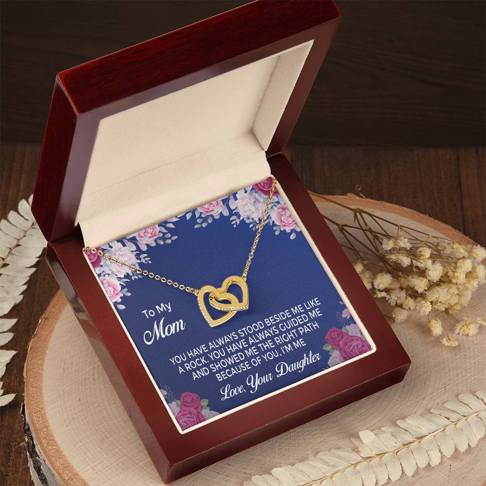 Mom Daughter Gift Mother'S Day Interlocking Hearts Necklace