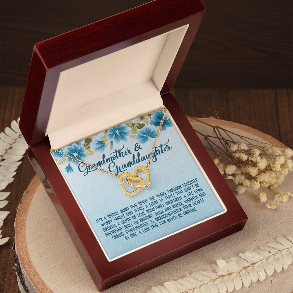 Grandmother & Granddaughter Their Hearts As One Interlocking Hearts Necklace