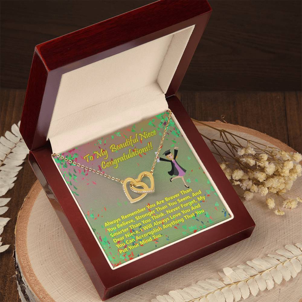 College Graduation Gift Heart Necklace Class Of 2021 Graduation Gift For Her 2021 Graduation Gift For Niece Graduation Gift Card Interlocking Hearts Necklace