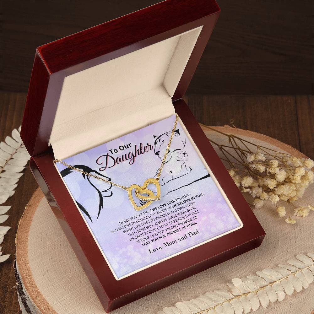 To Our Daughter - Never Ending Love - Necklace Interlocking Hearts Necklace