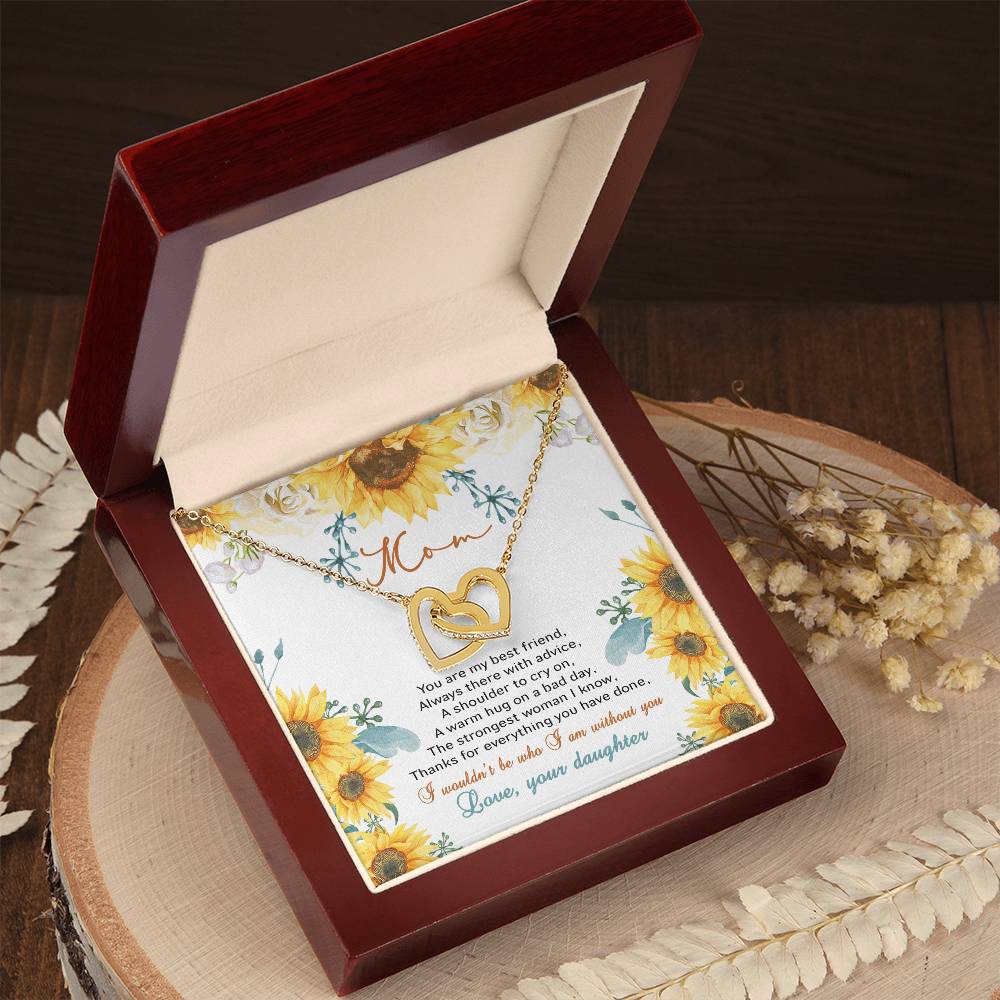 Mom You Are My Best Friend Interlocking Hearts Necklace