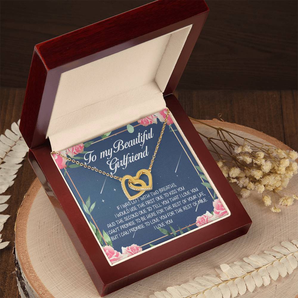 To My Beautiful Girlfriend Interlocking Hearts Necklace