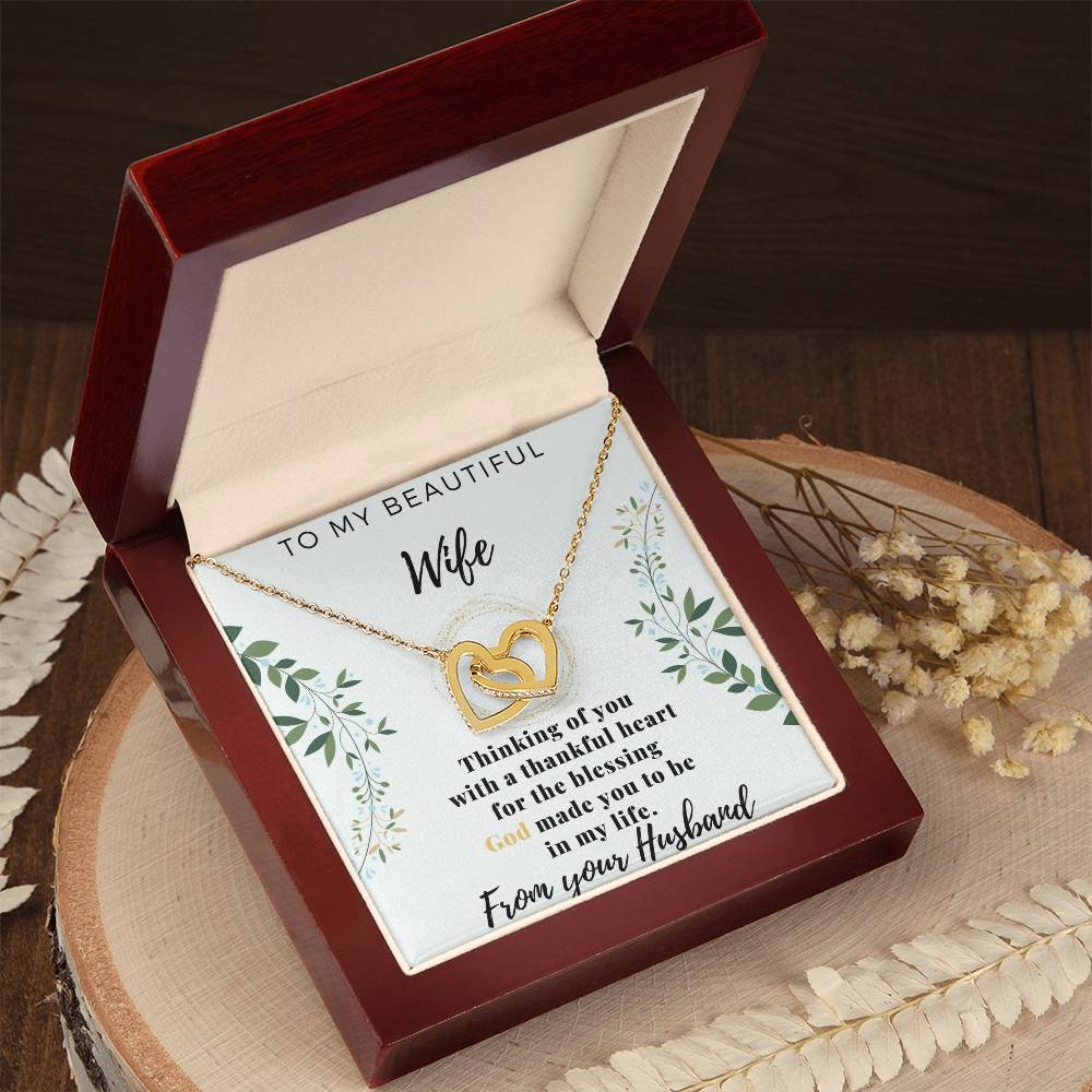 Gift For Wife From Husband Interlocking Hearts Necklace
