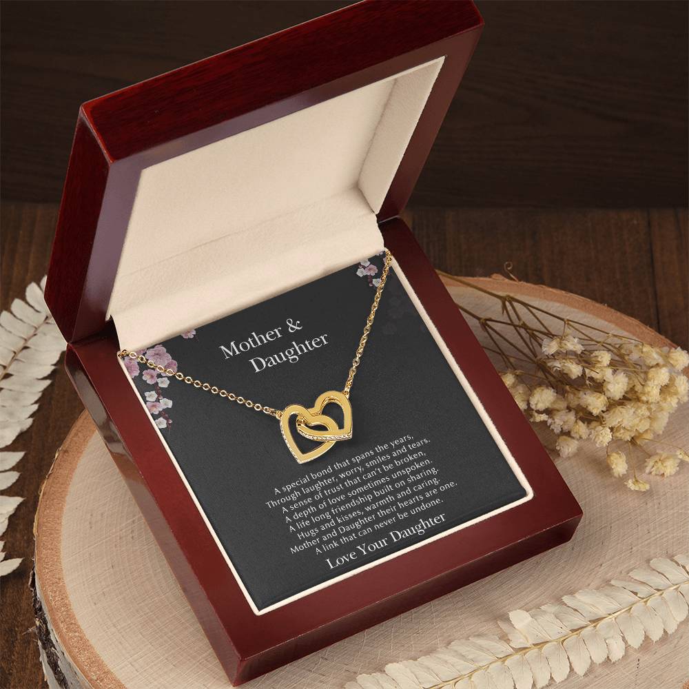 Our Hearts Are One Interlocking Hearts Necklace