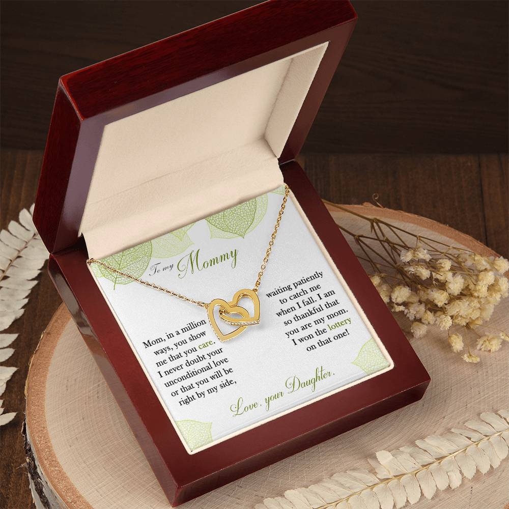 To My Mom - Interlocking Hearts Necklace - Gift For Mother