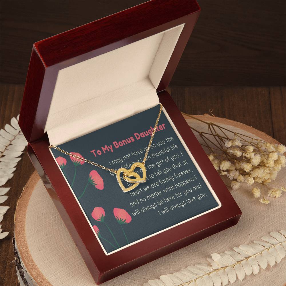 Bonus Daughter Step Daughter Gift Bonus Daughter Necklace Stepdaughter Interlocking Hearts Necklace