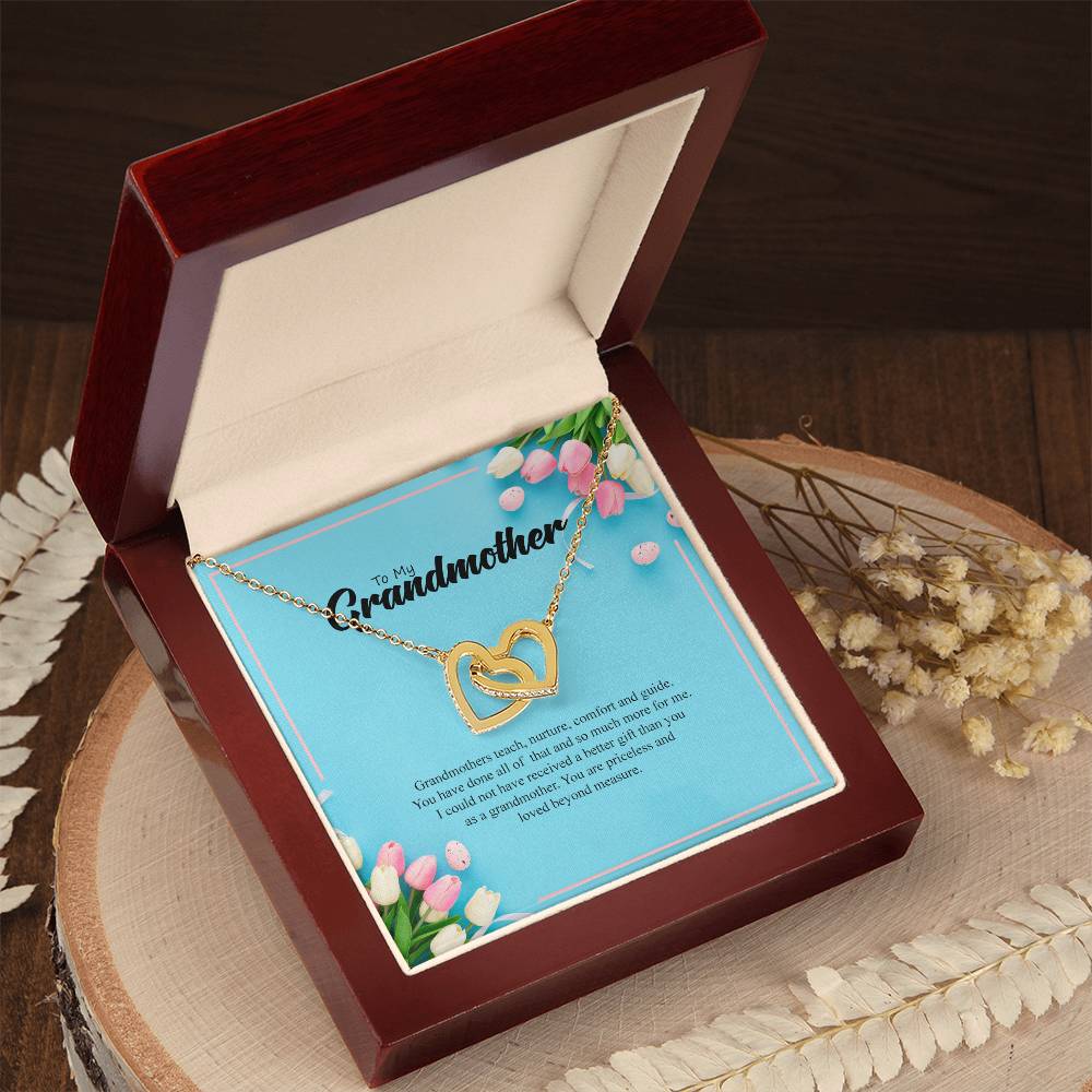 To My Grandmother- You Are Priceless Interlocking Necklace Interlocking Hearts Necklace