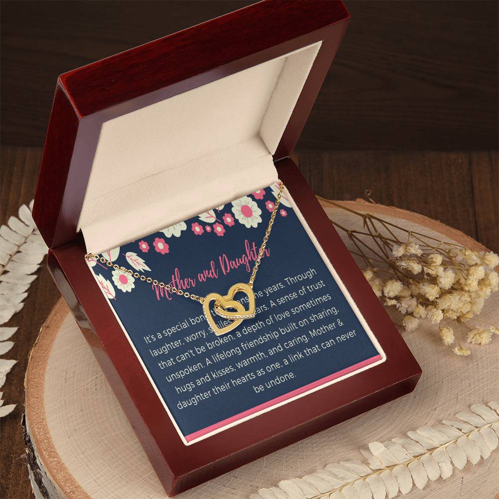 Mother And Daughter Necklace Set Mothers Day Gift Matching Mother Daughter Necklaces Wedding Gift Birthday 14Kt Gold Filled Rose Silver Interlocking Hearts Necklace