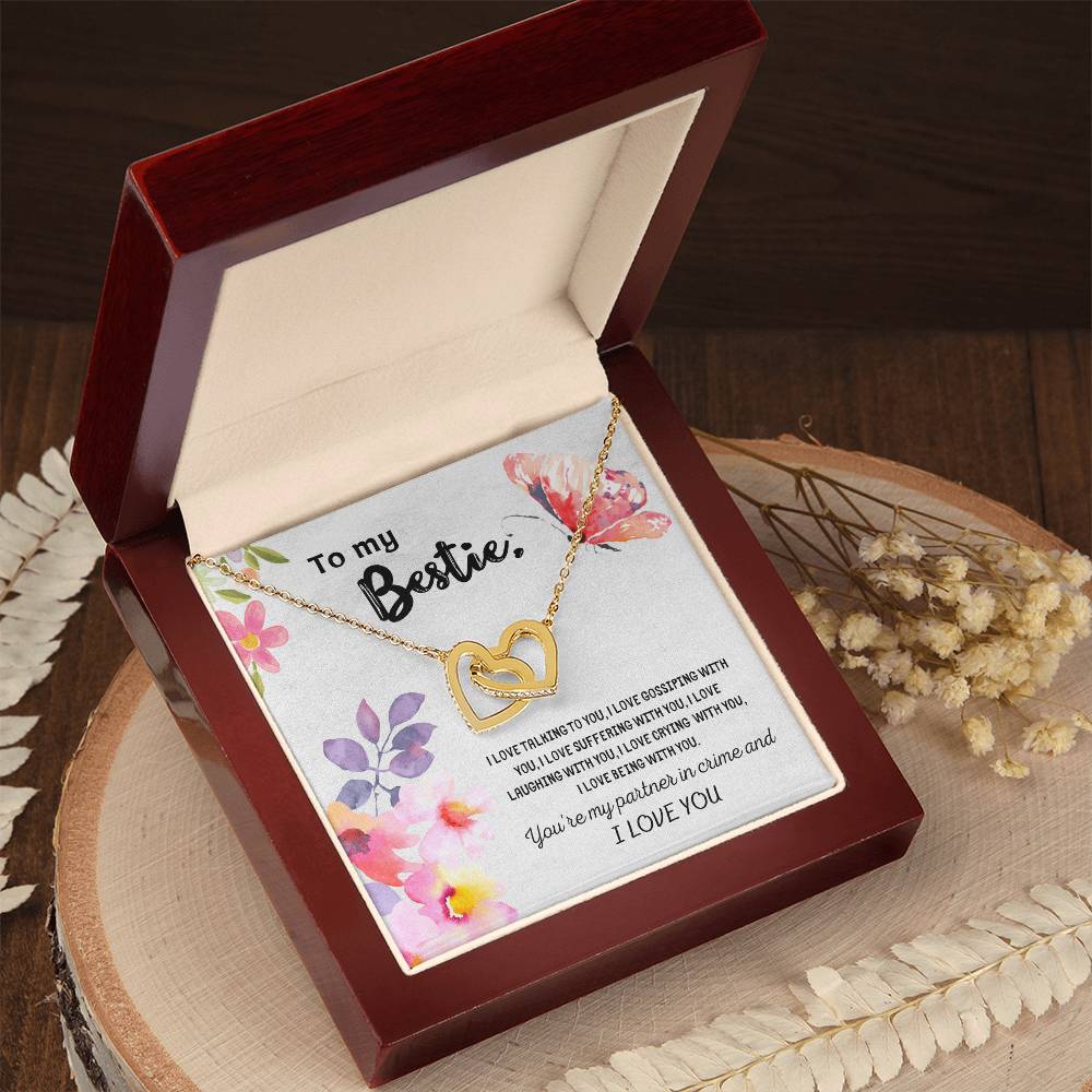 Super Friendship Dual Hearts Gift For Your Bestie Interlocking Hearts Necklace