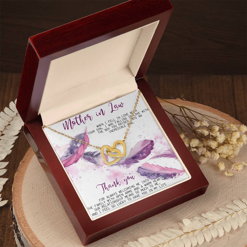 Mother In Law Necklace Gift Mother In Law Birthday Wedding Gift Interlocking Hearts Necklace For Mother In Law Mother Of The Groom Gift