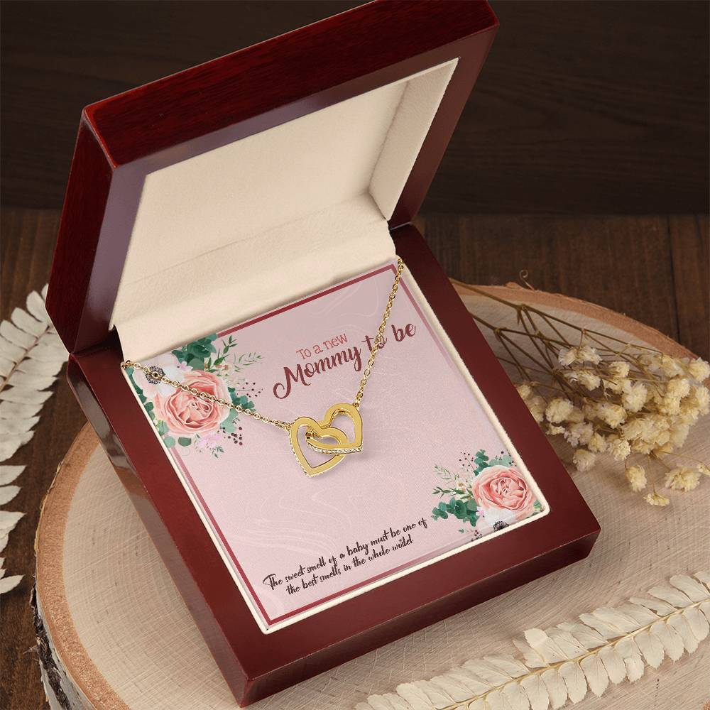 To A New Mommy To Be Interlocking Hearts Necklace