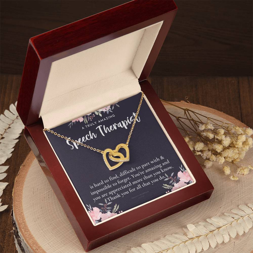 Speech Therapist Gift Amazing Speech Therapist Gift Necklace Language Pathologist Gift For Speech Pathologist Interlocking Hearts Necklace