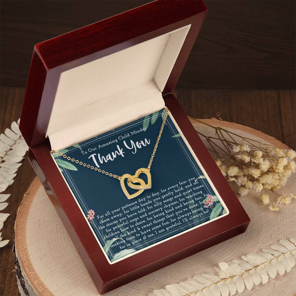 Thank You Gift For Child Minder Child Minder Appreciation Gift Child Minder Leaving Gift Childminder Christmas Gift Child Minder Necklace Interlocking Hearts Necklace
