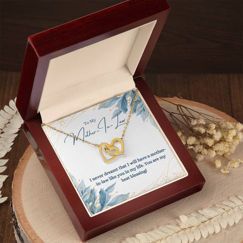 To Mother In Law - Love Knot Necklace For Gift Interlocking Hearts Necklace