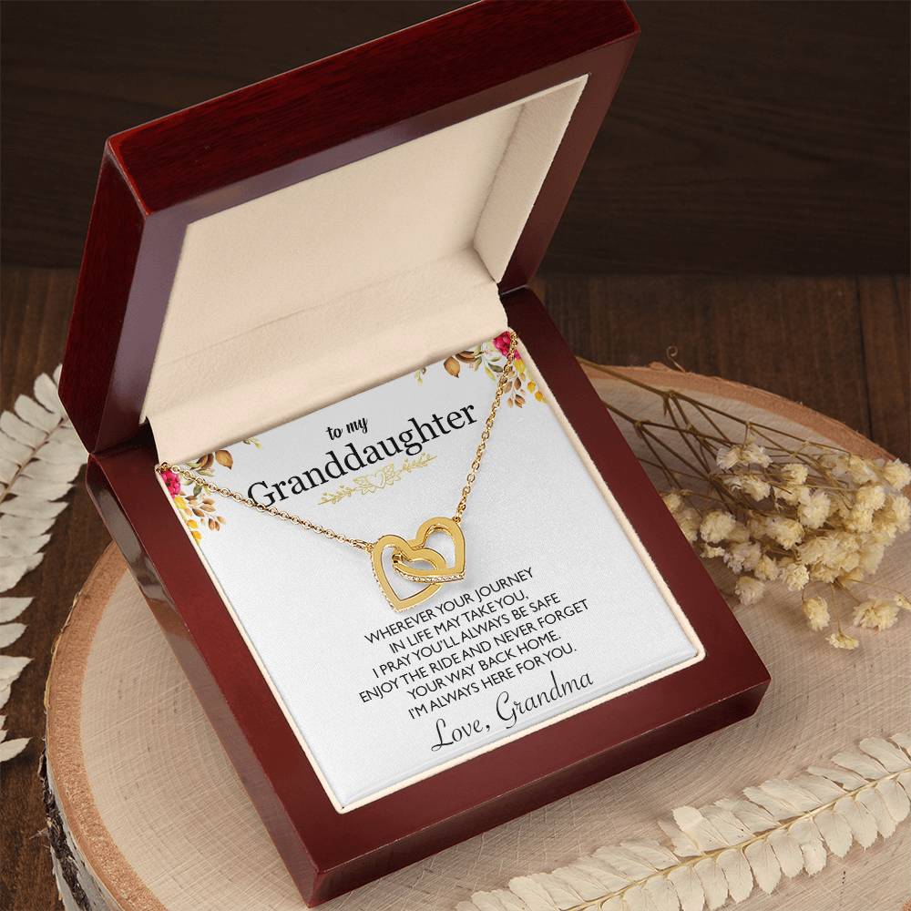 To My Granddaughter - Interlocking Heart Necklace - So6 Interlocking Hearts Necklace