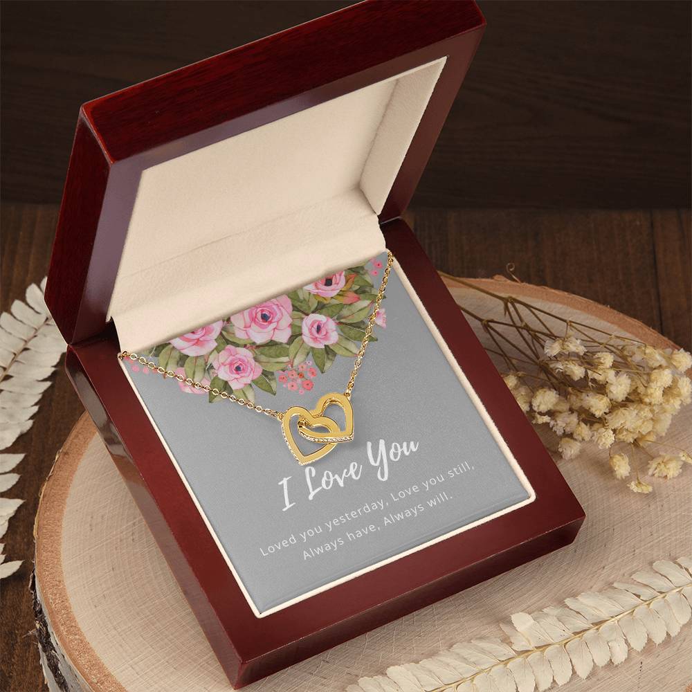 I Love You Interlocking Heart Necklace Interlocking Hearts Necklace