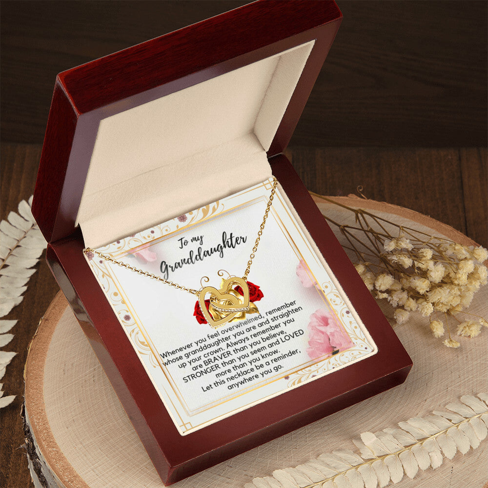To My Granddaughter Necklace Interlocking Hearts Necklace