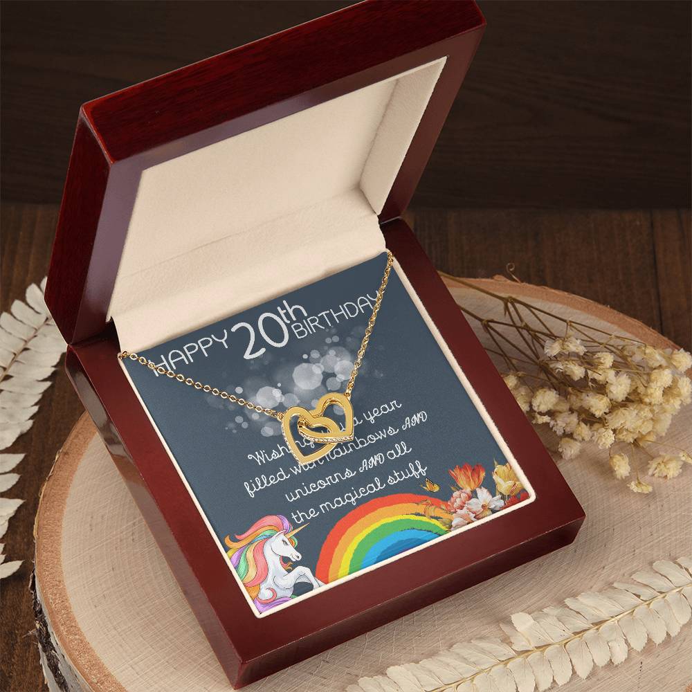 20Th Birthday Necklace Gifts For Girls Cute Unicorn 20 Years Old Girl Jewelry Gift For Daughter Niece Interlocking Necklace Xu246Il13 Interlocking Hearts Necklace