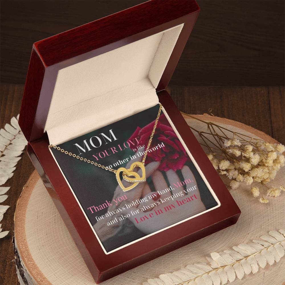 Mom Your Love Is Like No Other In The World Interlocking Hearts Necklace
