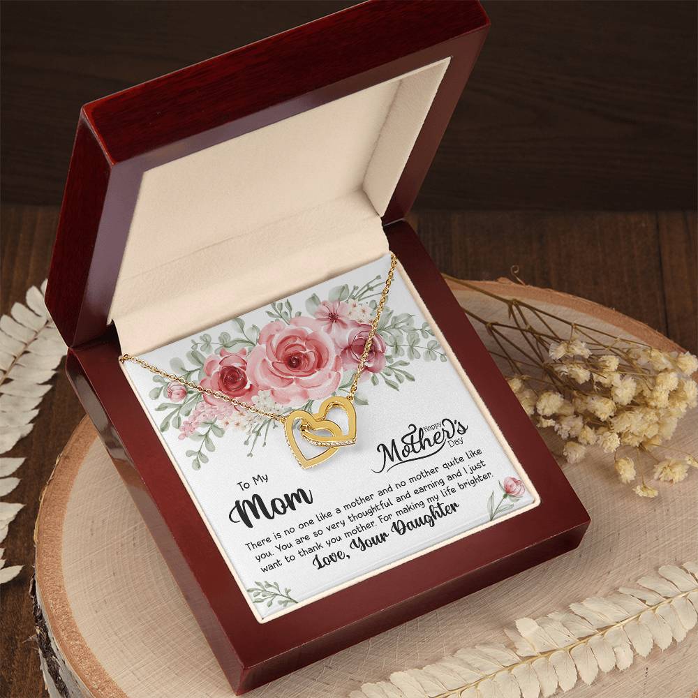 Two Hearts Embellished Interlocking Hearts Necklace