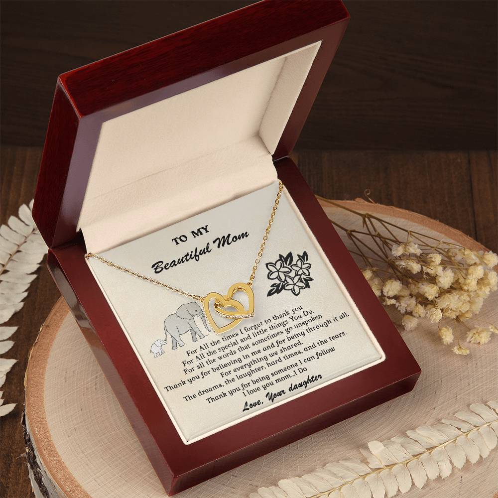 Gift For Mom - Someone I Can Follow - Interlocking Interlocking Hearts Necklace