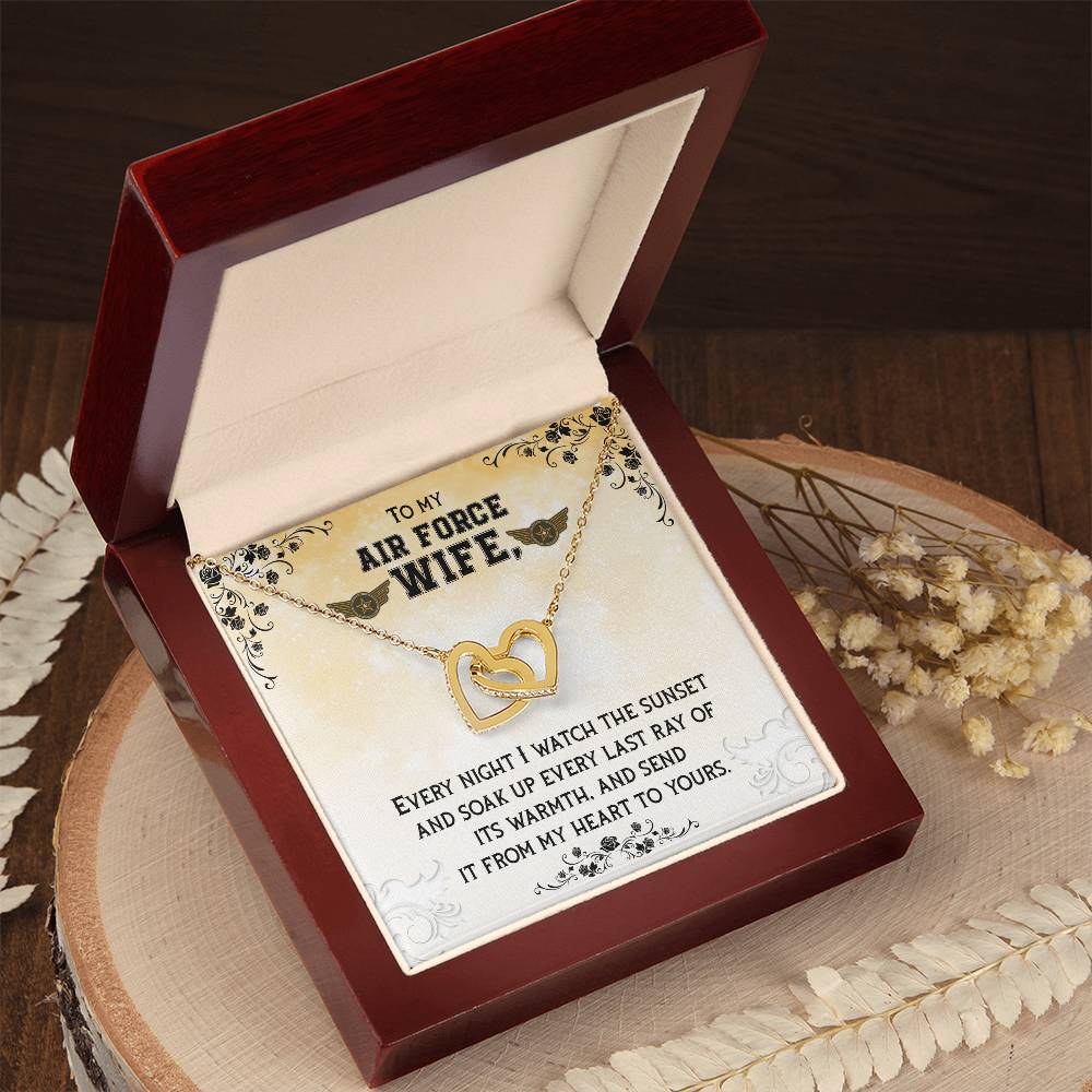 To My Air Force Wife Necklace Interlocking Hearts Necklace