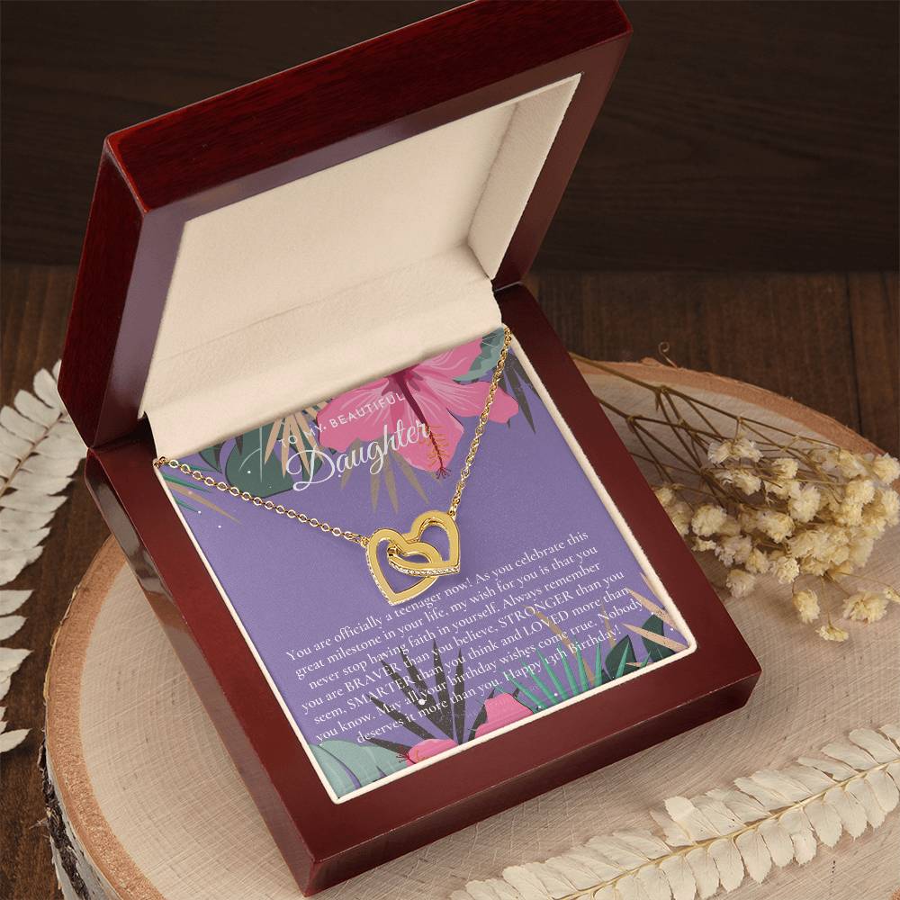 Gift For 13 Year Old Girl Gifts 13Th Birthday Girl 13Th Birthday Gift Thirteenth Birthday Necklace Teen Birthday Gift Official Teenager Interlocking Hearts Necklace