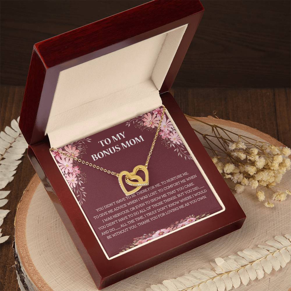 Loving Bonus Mom Interlocking Necklace Interlocking Hearts Necklace