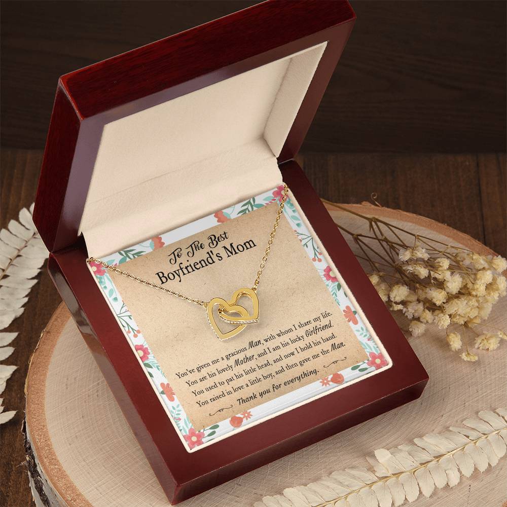 Gift For Boyfriend'S Mom - You'Ve Given Me A Gracious Man 2 - Interlocking Interlocking Hearts Necklace
