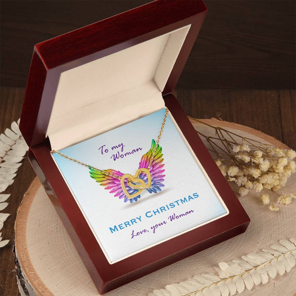 To My Woman Interlocking Hearts Necklace