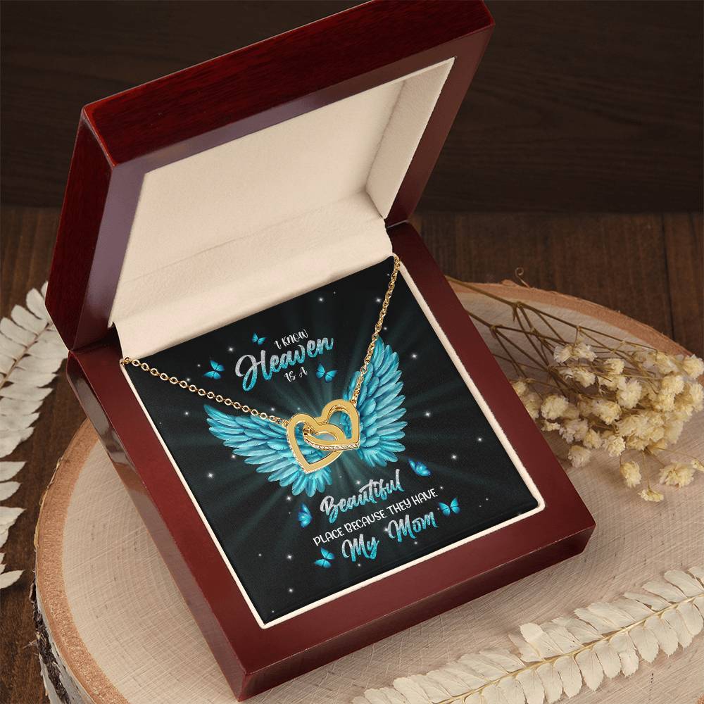 Gift For Mom - Heaven Have My Beautiful Mom - The Interlocking Heart Necklace Interlocking Hearts Necklace