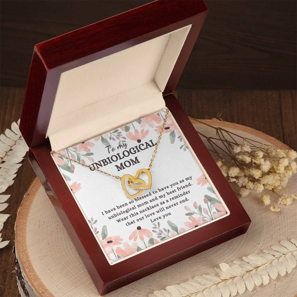Gift For Unbiological Mom - Interlocking Heart Necklace Interlocking Hearts Necklace