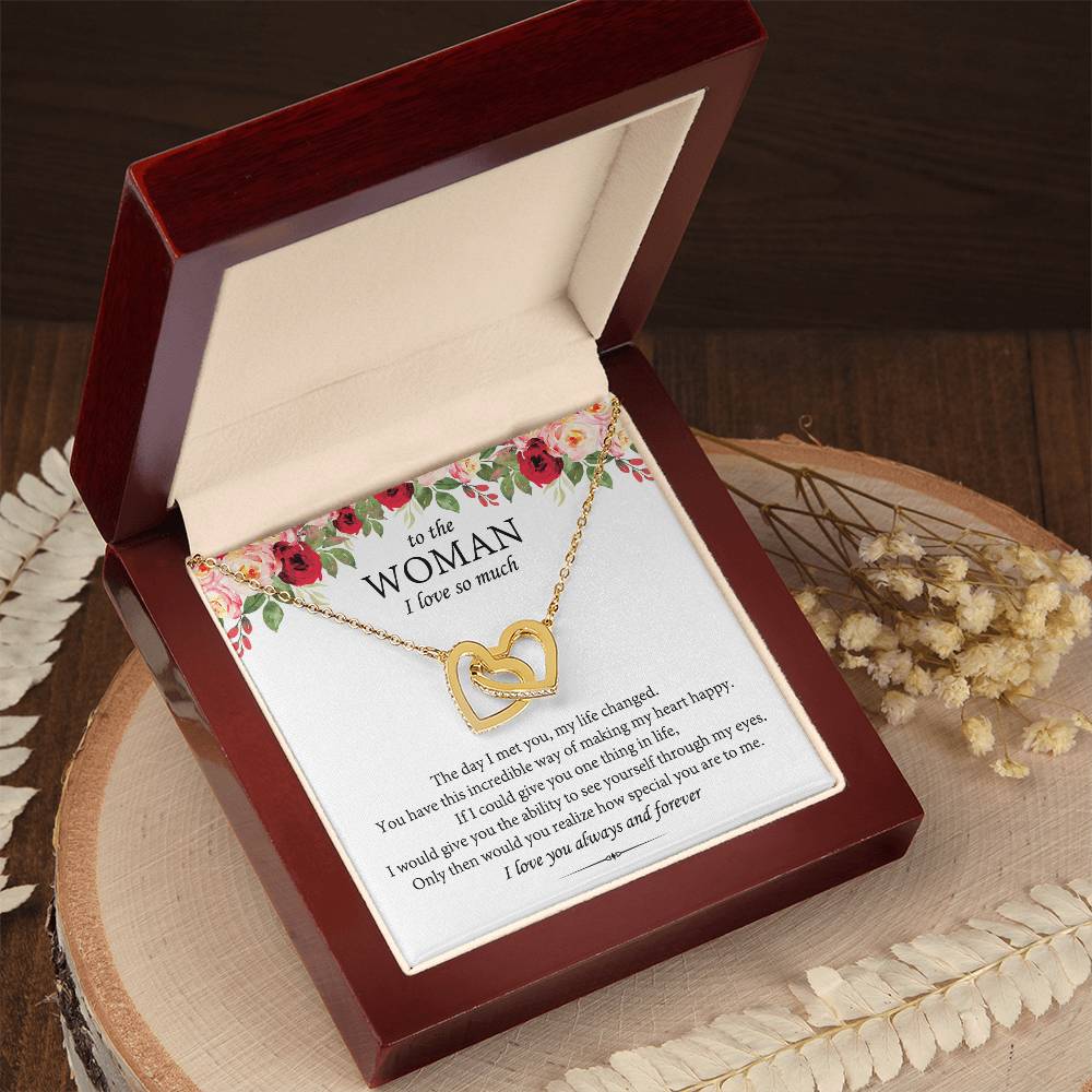 To The Woman I Love So Much Interlocking Heart Necklace Interlocking Hearts Necklace