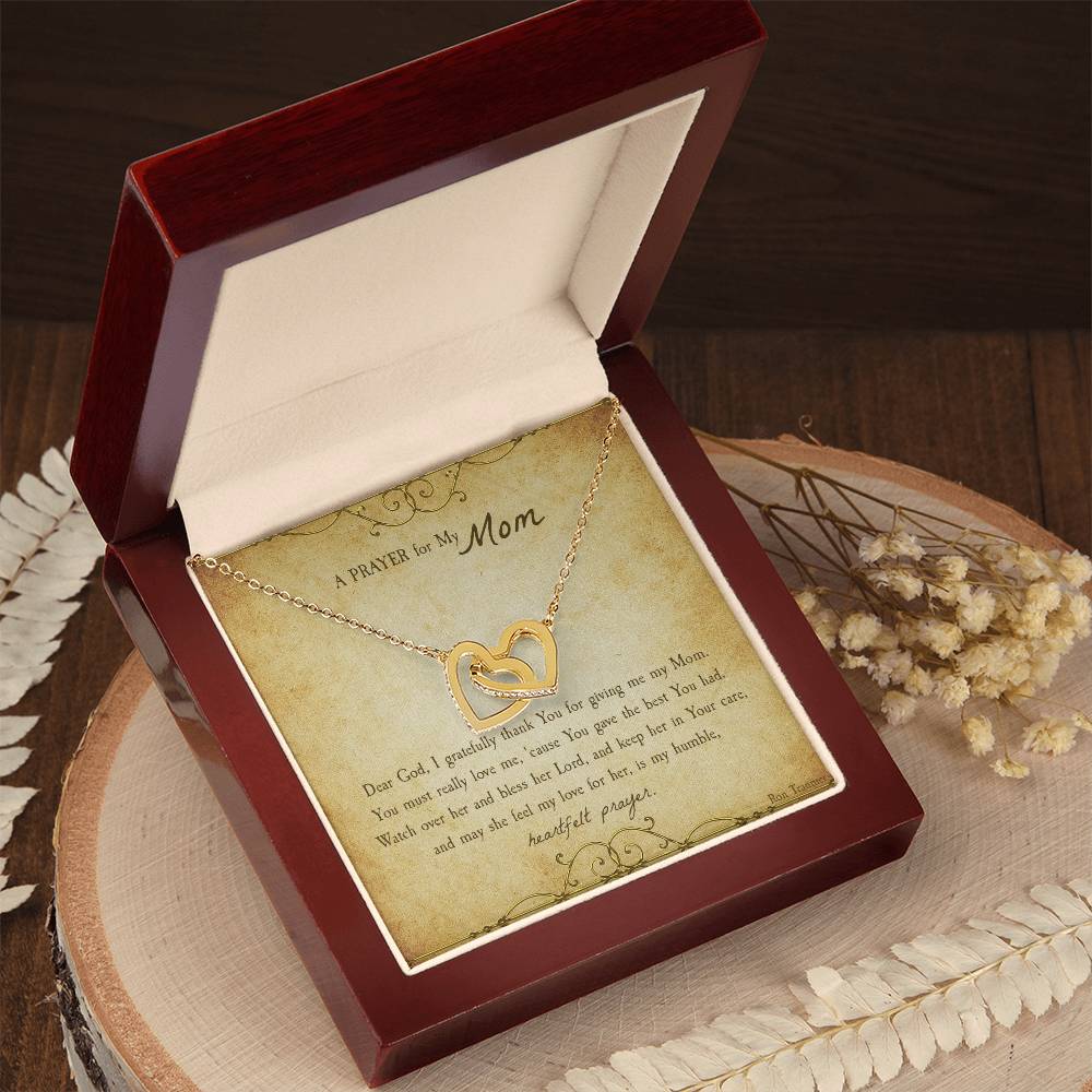 A Prayer For My Mom Gift Necklace Interlocking Hearts Necklace