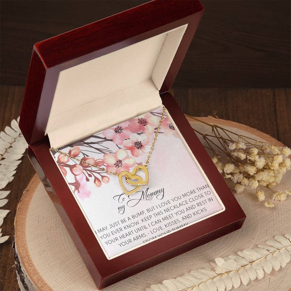 To My Mommy Necklace To My Mommy Message Card Jewelry To My Mom Interlocking Hearts Necklace Necklace For Mom Mommy Birthday Necklace
