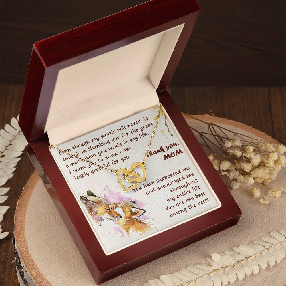 Thank You Mom Thanksgiving Gift Interlocking Hearts Interlocking Hearts Necklace