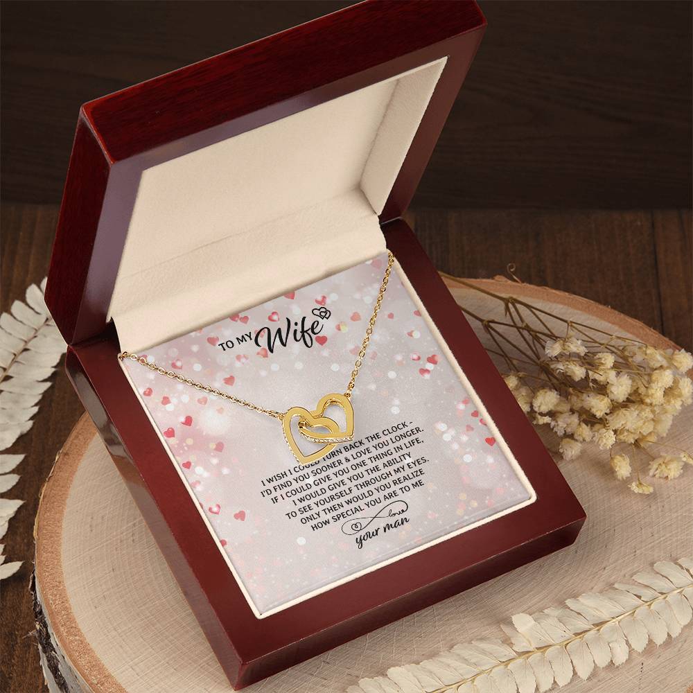 To My Wife Necklace Interlocking Hearts Necklace