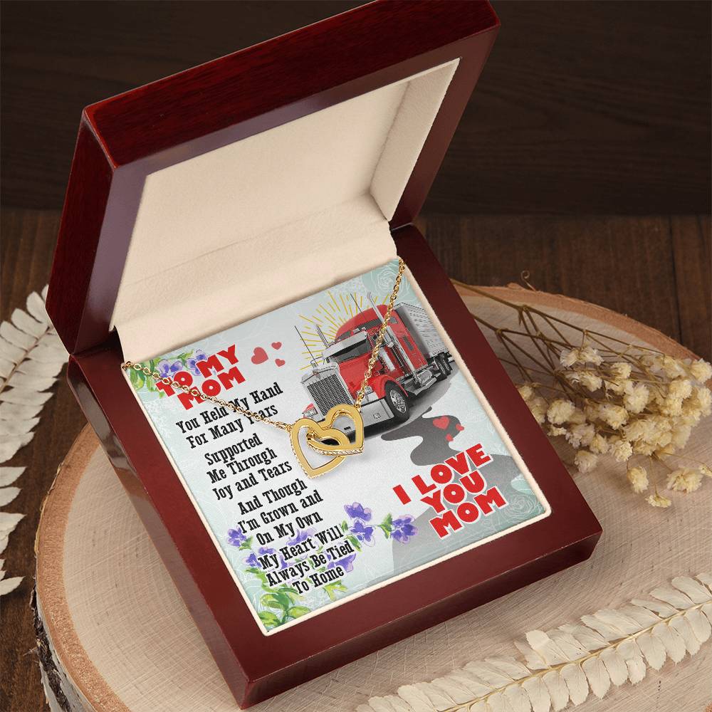 Trucker'S Mom- Interlocking Heart Necklace Interlocking Hearts Necklace