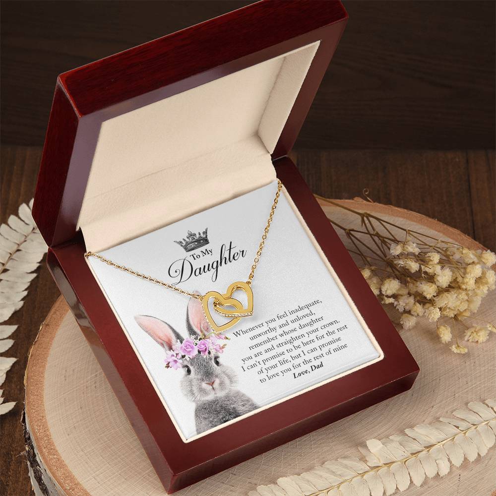Daughter Straighten Your Crown In Usa Interlocking Hearts Necklace