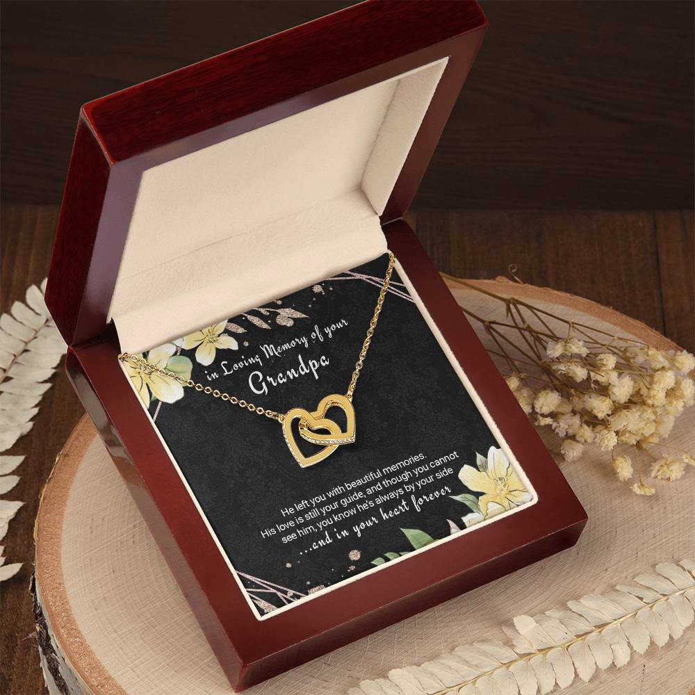 Loss Of Grandfather Gift Grief Gift In Memory Of Grandpa Twin Hearts Necklace Interlocking Hearts Necklace