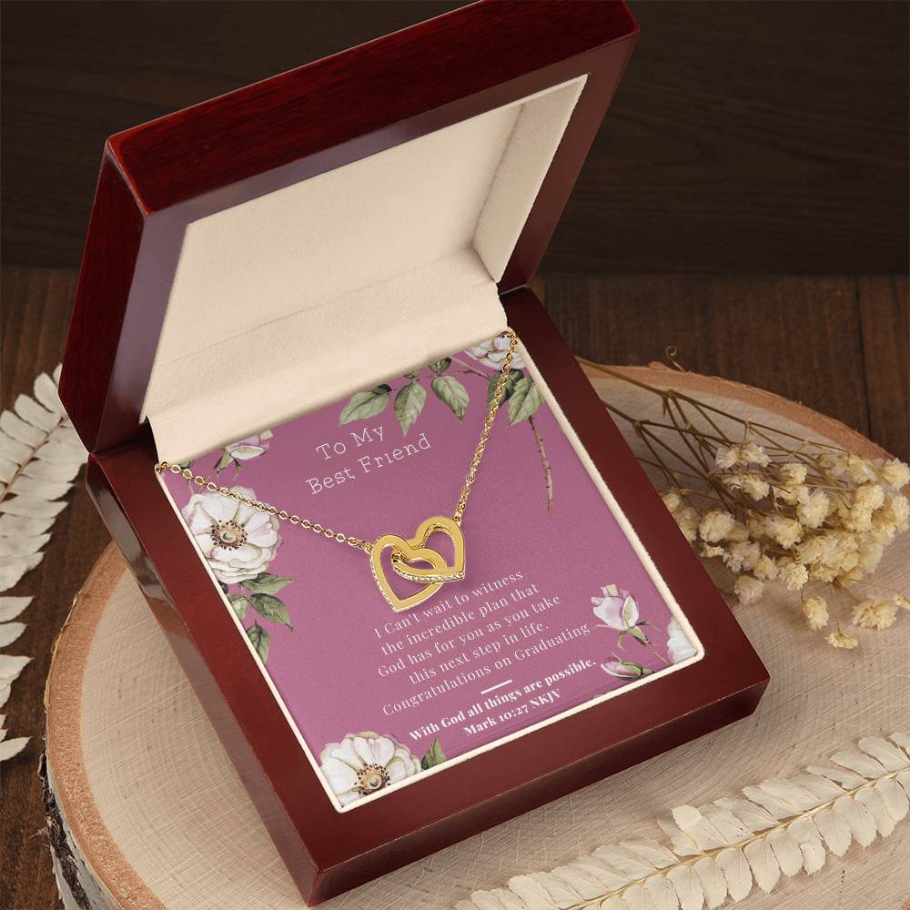 Graduation Gift Ideas For Best Friend Interlocking Hearts Necklace