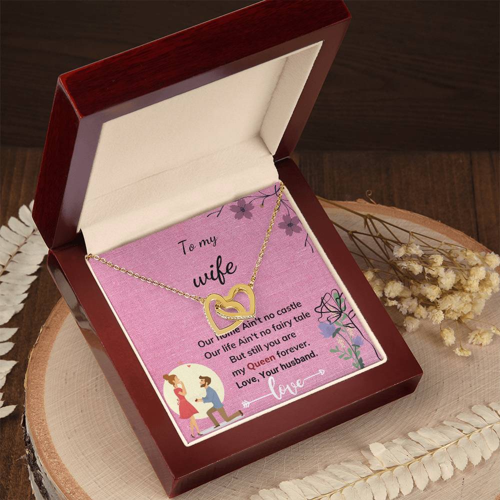 Gift To My Wife Interlocking Hearts Necklace