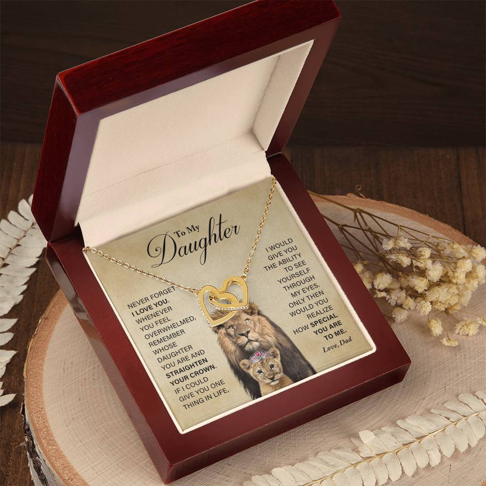 Daughter - How Special You Are To Me- Necklace Interlocking Hearts Necklace