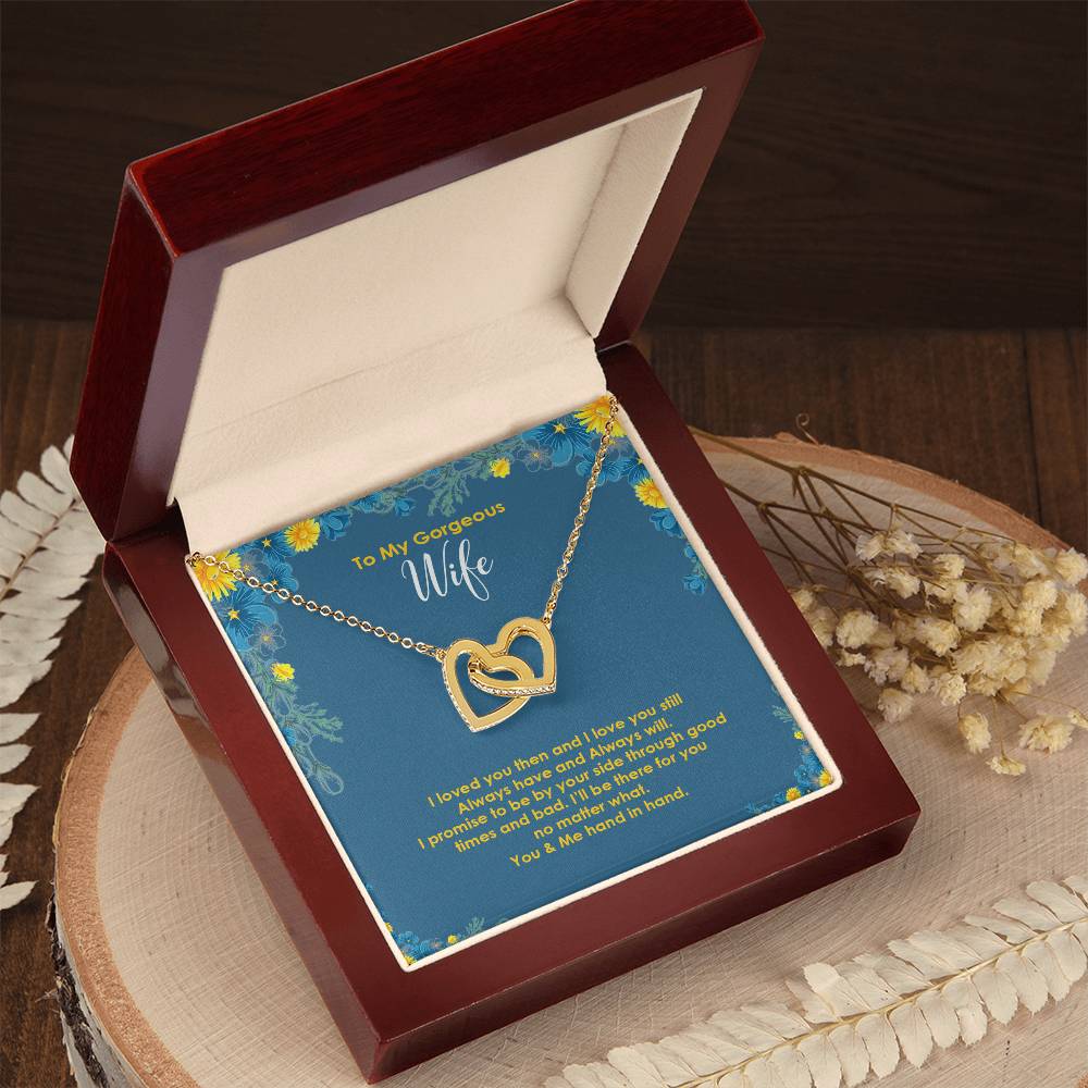 To My Georgous Wife Interlocked Necklace Interlocking Hearts Necklace