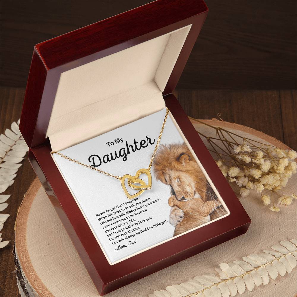 To My Daughter - Necklace Gift Set Interlocking Hearts Necklace